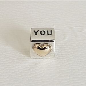 Pandora I LOVE YOU Cube Charm with 14K Gold Heart